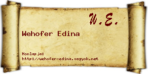 Wehofer Edina névjegykártya